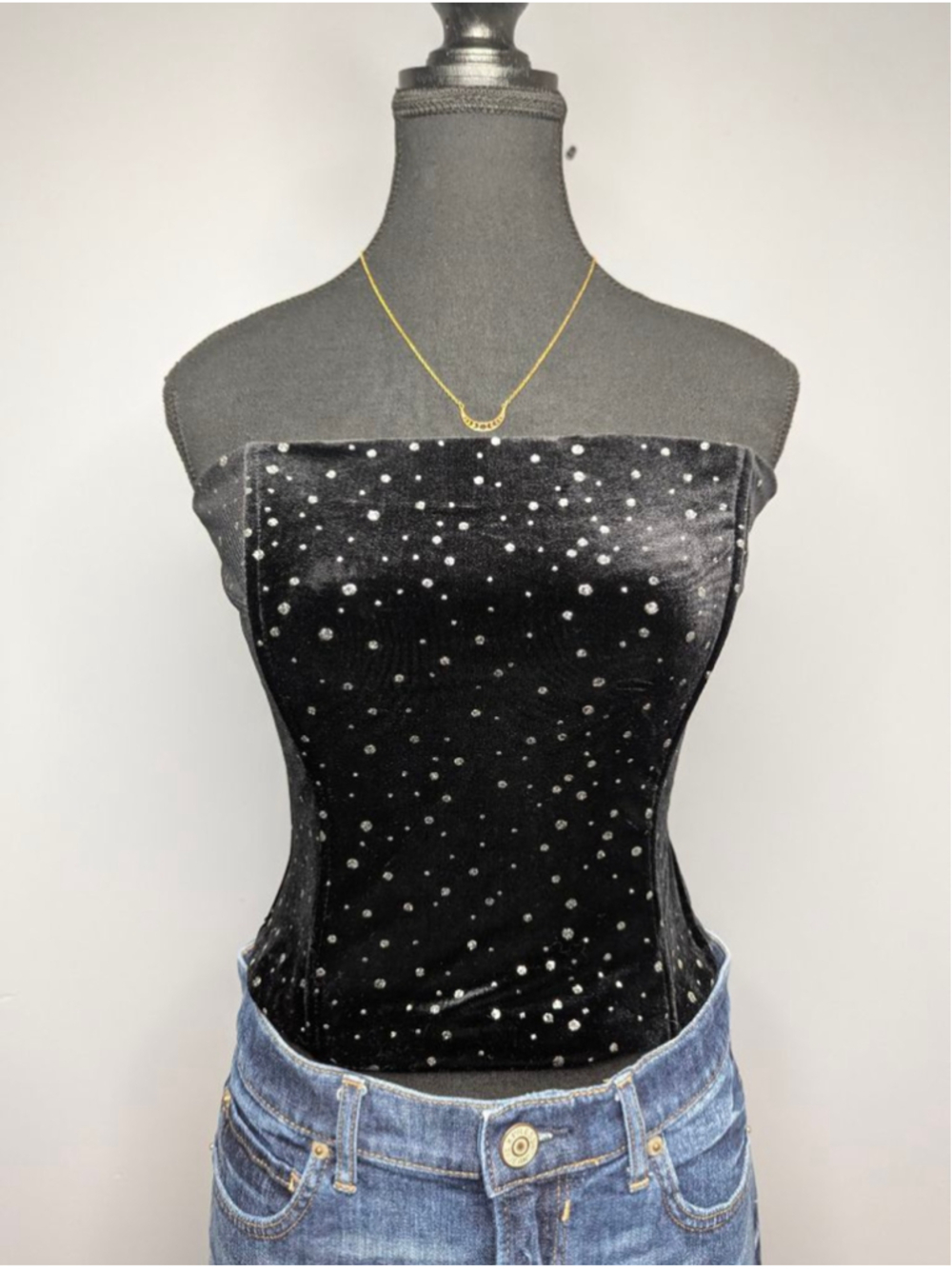Scott McClintock Millenium Y2K Starry Night Velvet Corset Top Witchy Glam
